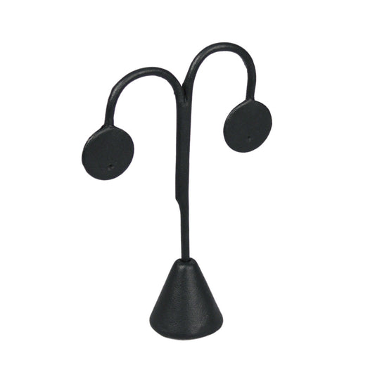 Lamp Style Earring Stand — 7 1/8" H (180mm) — Black Faux Leather