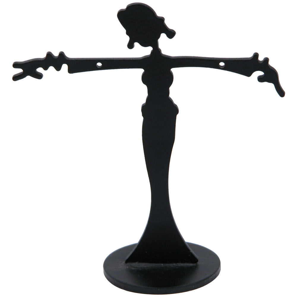 Mini Metal Earring Display — Small Lady — 2 3/8 x 2 1/2" H — Black