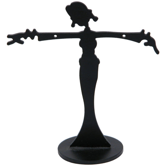 Mini Metal Earring Display — Small Lady — 2 3/8 x 2 1/2" H — Black