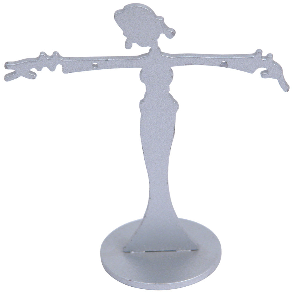 Mini Metal Earring Display — Large Lady — 5 5/8 x 4" H — Silver