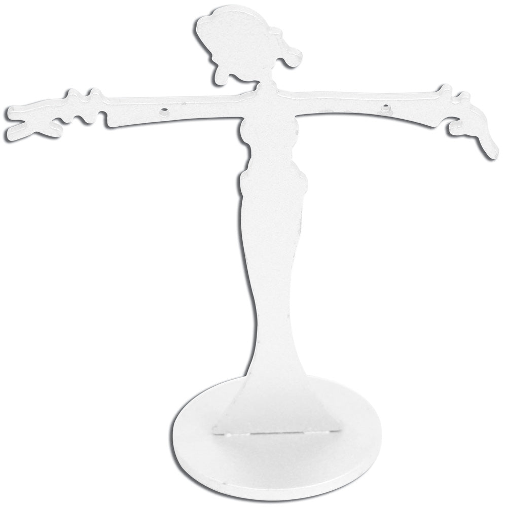 Mini Metal Earring Display — Large Dancer — 4 3/4 x 4 5/8" H — White