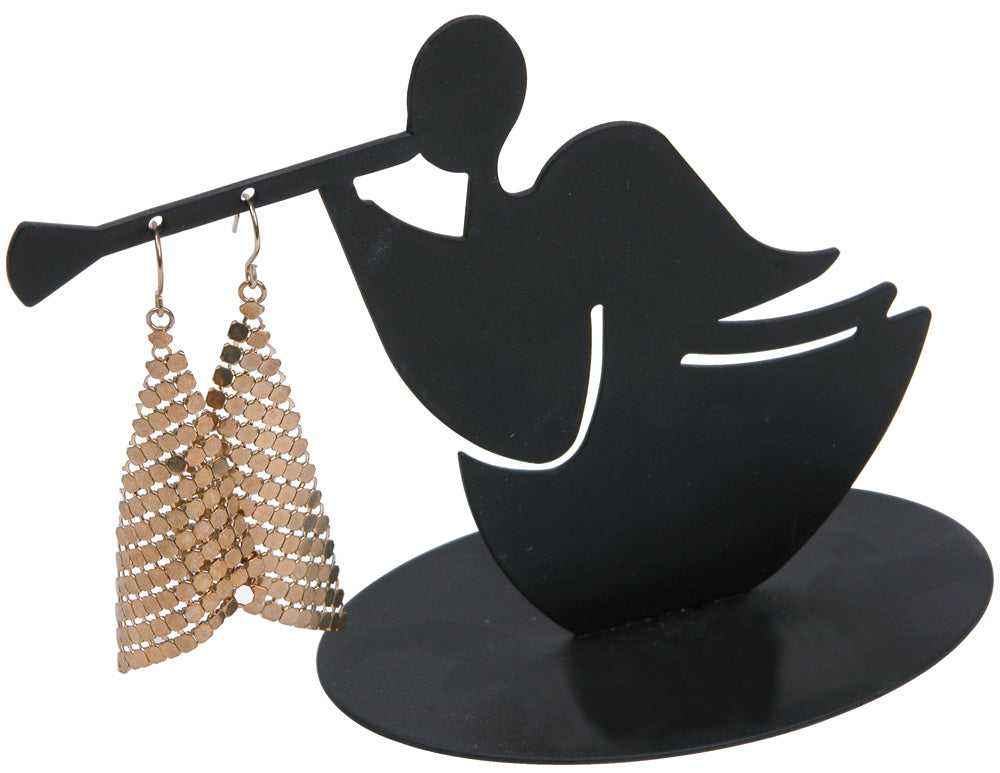Music Metal Displays — Flute Player — 5 3/4 x 1 5/8 x 4" H (1 pr) — Black