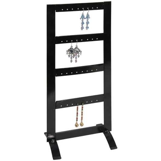 Metal Earring Bar Displays — 20 Pr — 6 1/4 x 4 x 14 3/8" H — Black