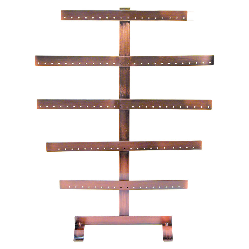 Metal Earring Bar Displays — 50 Pr, 5-Bar — 13 x 4 x 17 5/8" H — Copper