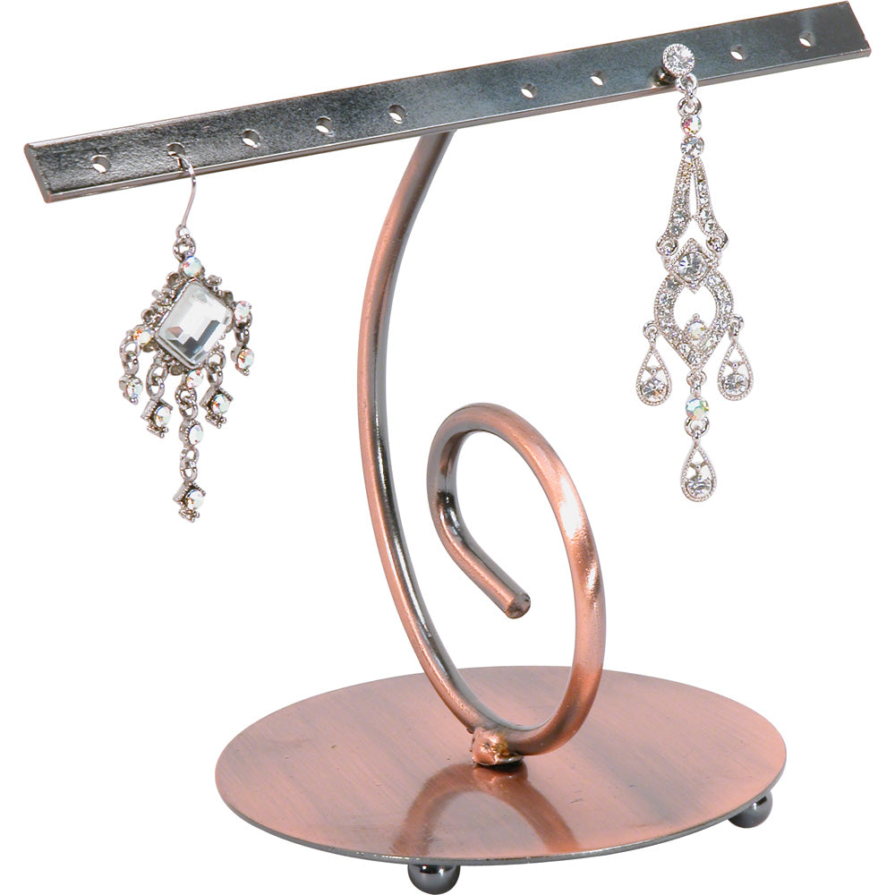 Black & Copper Metal Bar Displays — 5 1/2 x 3 1/2 x 4 1/2" H — up to 5 pr — Copper