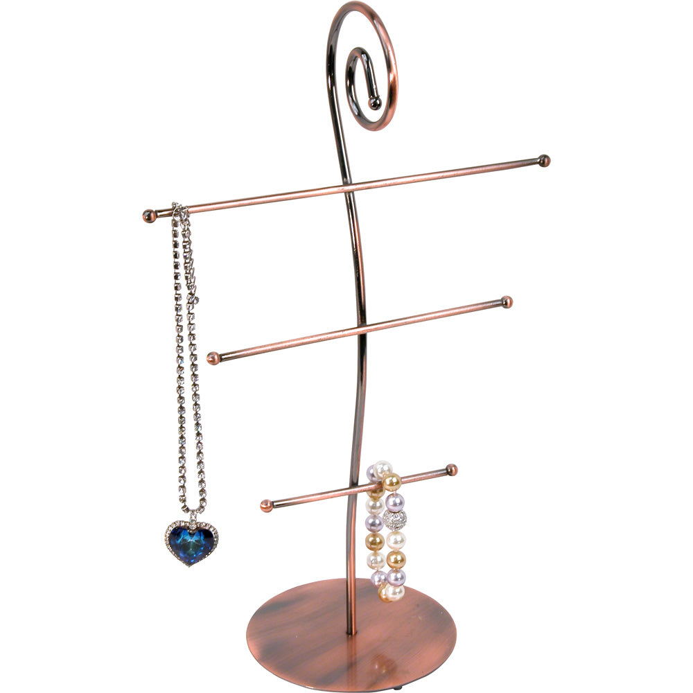 Black & Copper Metal Bar Displays — 10 x 5 1/8 x 16" H — necklace/bracelet — Copper