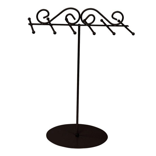 Music Metal Displays — Scroll T-Bar — 11 x 7 x 15 1/4" H (necklace/bracelet) — Black