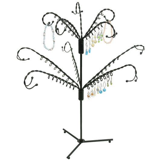 Rotating Earring Metal Rack Displays — 35 Pr — 16 x 16 x 17 1/2" H — Black