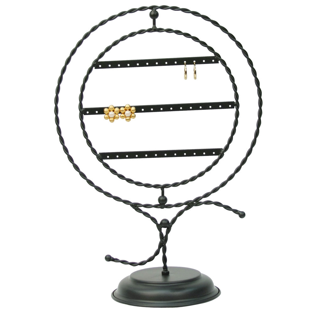 Metal Rack Displays — Ring Frame, 20 Pr — 10 3/4 x 6 x 15 1/4" H — Black