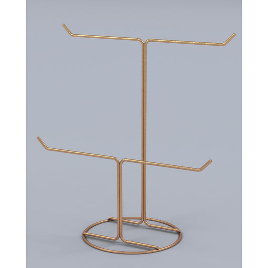 Black & Copper Metal Bar Displays — 7 1/2 x 5 1/2 x 12 1/8" H — necklace/bracelet — Gold