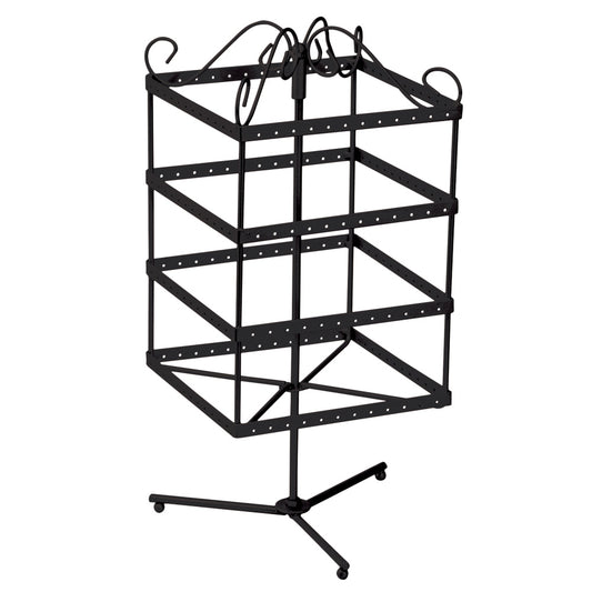 Black Metal Tabletop Spinner — Square, 96 Pr — 6 1/2 x 6 1/2 x 14" H — Black
