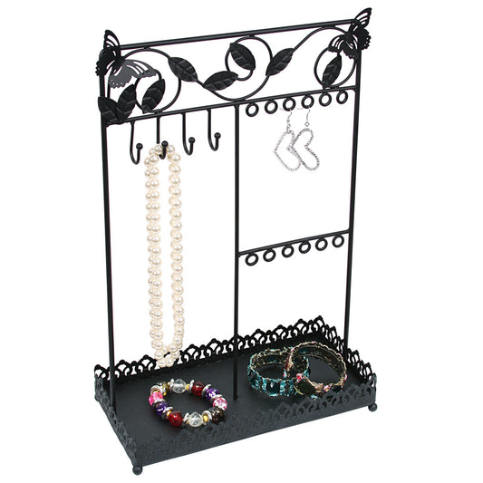 Metal Display w/ Tray — 10 5/8 x 5 1/2 x 16 1/2" H — Black