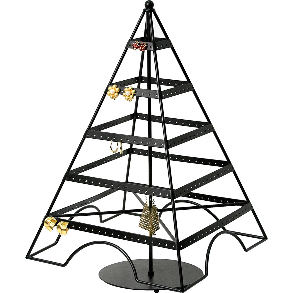 Rotating Earring Metal Rack Displays — 120 Pr — 11 3/4 x 18" H — Black