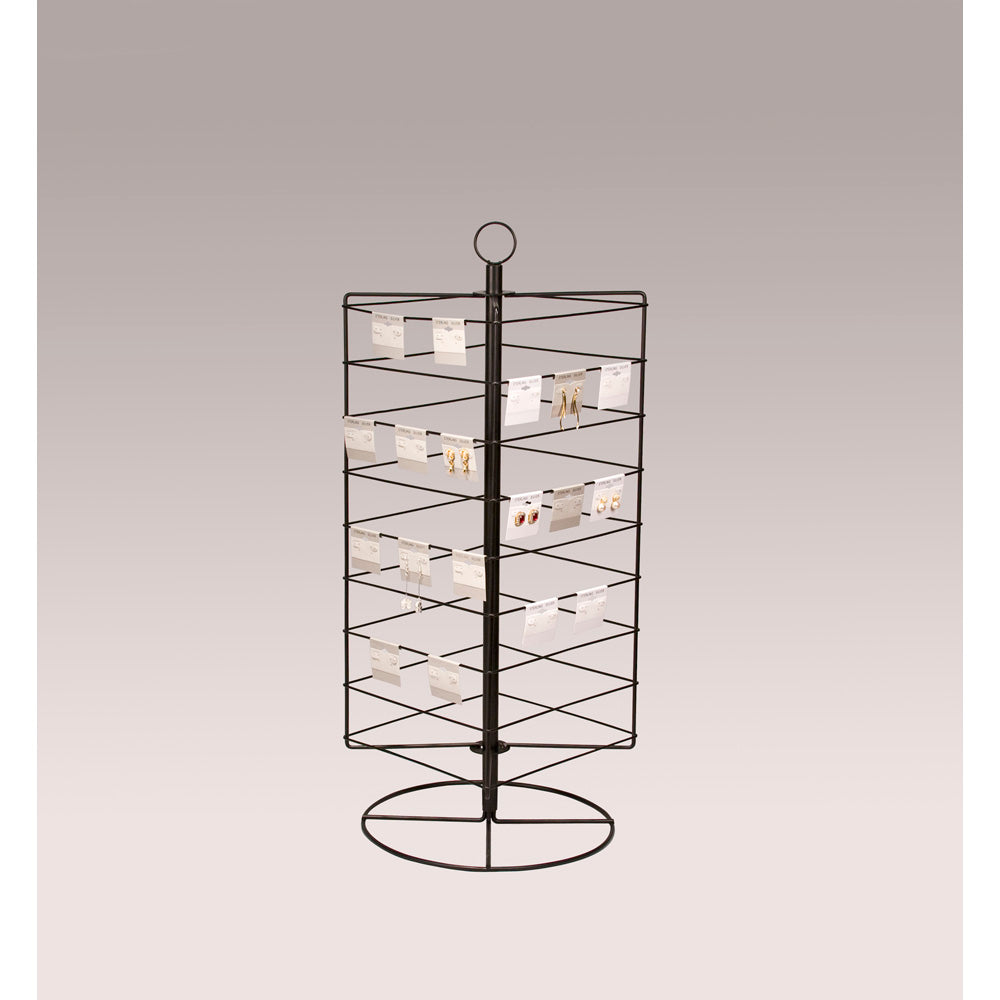 Black Metal Tabletop Spinner — 13 3/4 x 13 3/4 x 28 1/4" H — Black