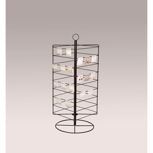Black Metal Tabletop Spinner — 13 3/4 x 13 3/4 x 28 1/4" H — Black