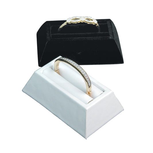 Single Bangle Stand — White Faux Leather