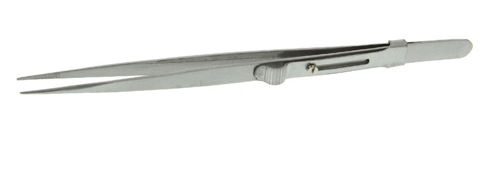 6.1/4" Stainless Steel Diamond Slide Lock Tweezer, Made in India