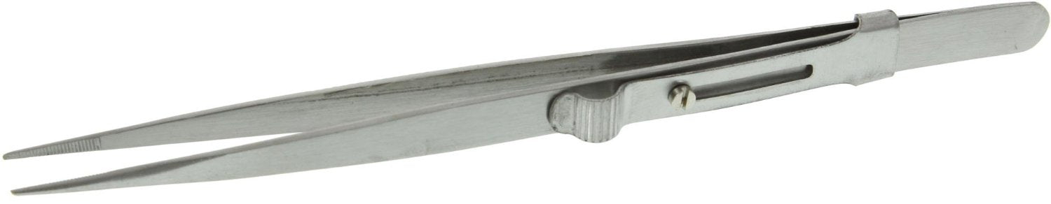 6.1/4" Stainless Steel Diamond Slide Lock Tweezer, Made in India