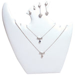 Necklace Display with Easel — 9 3/8 x 9 1/2" H — White Faux Leather