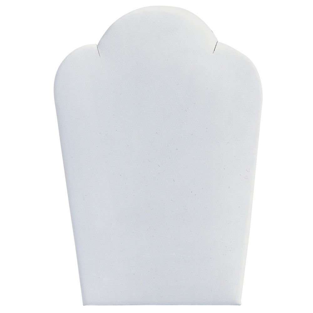 Necklace Display with Easel — 3 3/4 x 5 1/4" H — White Faux Leather