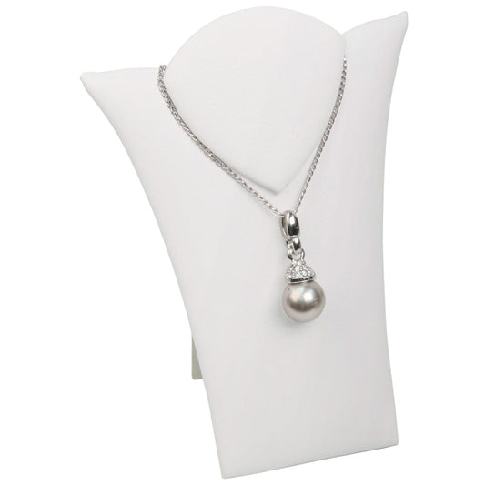 Necklace Display with Easel — 8 5/8 x 10 7/8" H — White Faux Leather