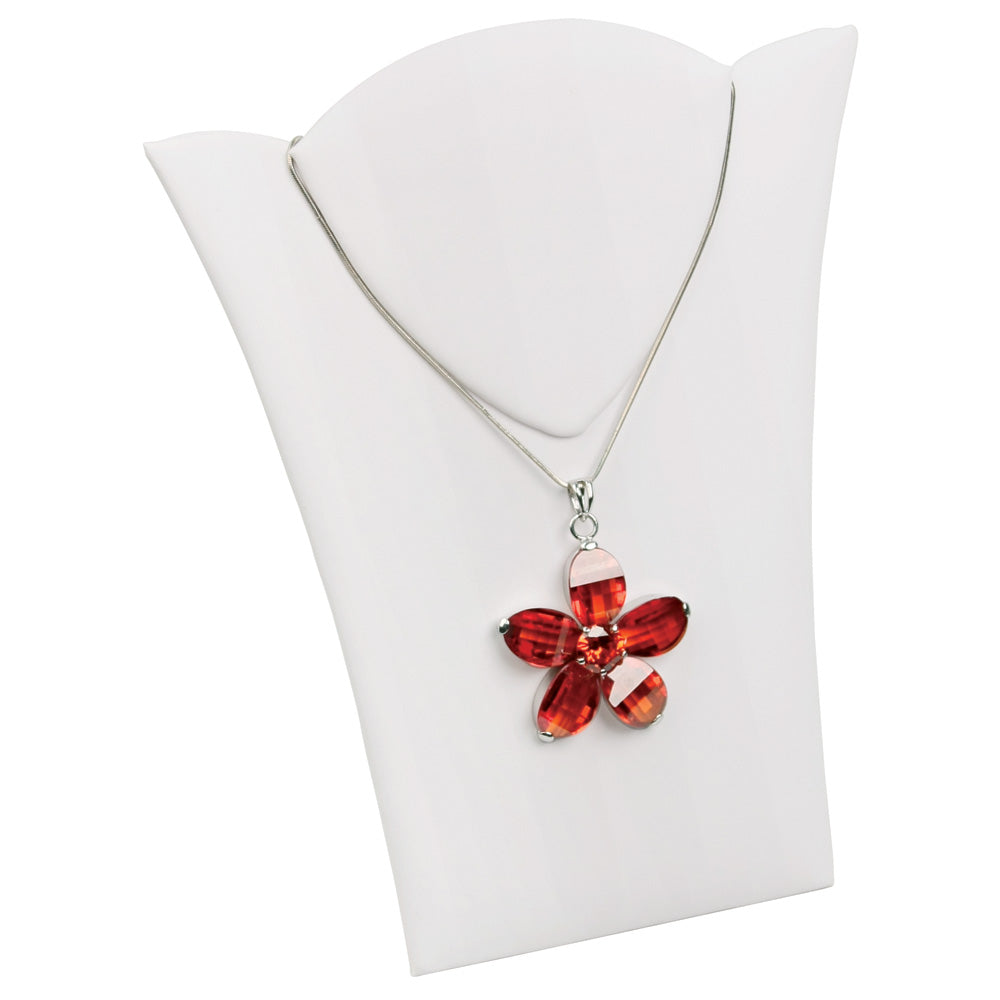 Necklace Display with Easel — 6 1/2 x 7 7/8" H — White Faux Leather