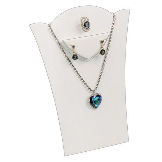 Necklace Display with Easel — 8 1/8 x 11 3/8" H combo — White Faux Leather