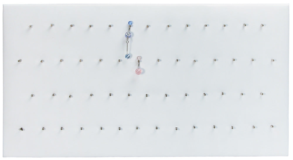 Body Jewelry Pads — 54 Hooks — White Faux Leather