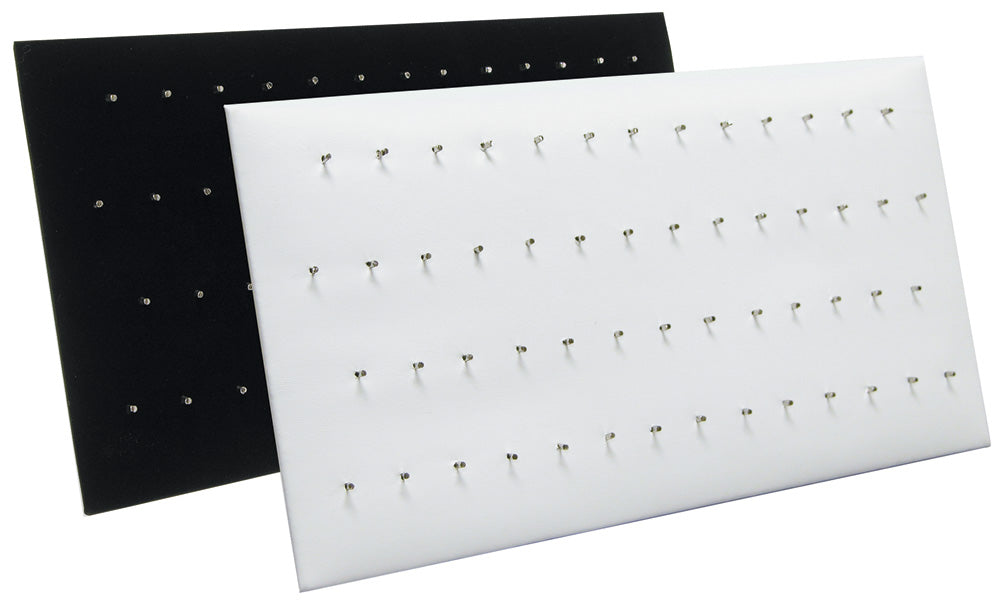 Body Jewelry Pads — 54 Hooks w/ Easel — White Faux Leather