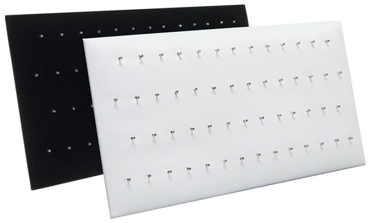 Body Jewelry Pads — 54 Hooks w/ Easel — White Faux Leather