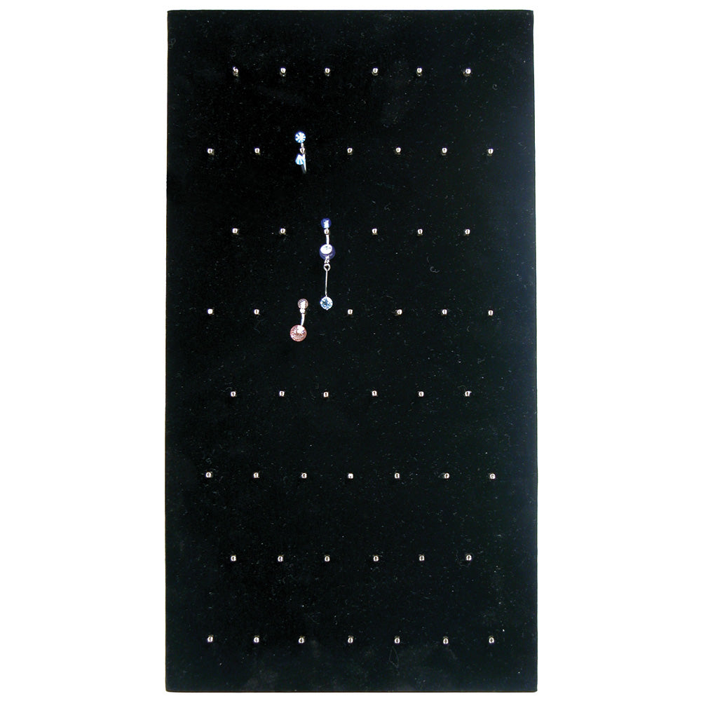 Body Jewelry Pads — for Rotating Stands — 52 Hooks w/ Easel — Black Velvet