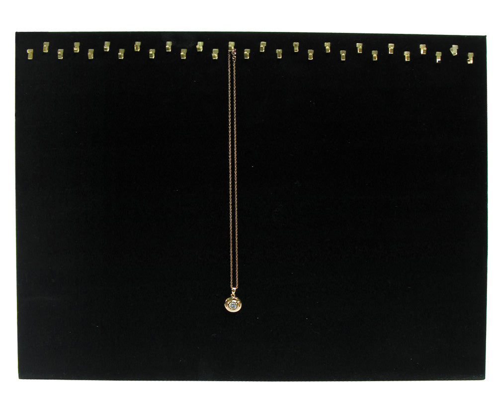 Double-Line Hook Easel Stand — 15 x 12" H · 29 hooks — Black Faux Leather