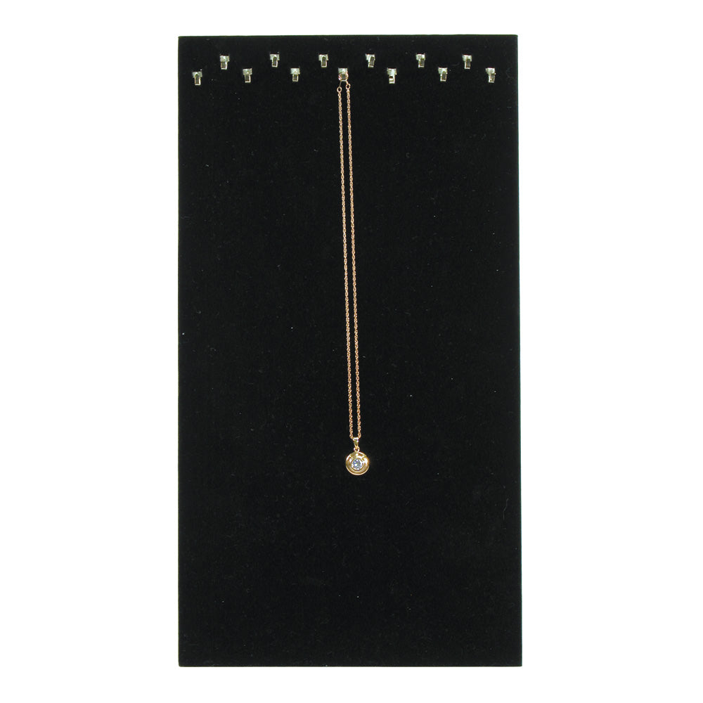 Double-Line Hook Easel Stand — 7 5/8 x 14 1/8" H · 13 hooks — Black Faux Leather