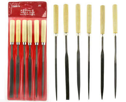 6-piece of 7" Needle File set with wooden handle(5X180MMX6)