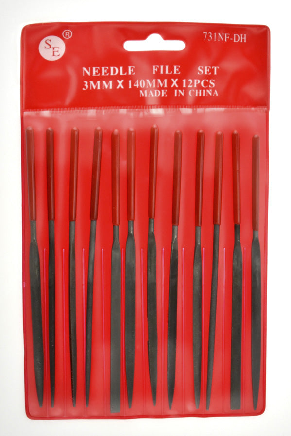 12-Piece Dipped Handle Premium Quality Needle File set (3mmX140mm)