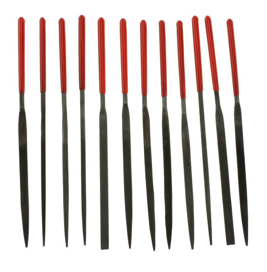 12-Piece Dipped Handle Premium Quality Needle File set (3mmX140mm)