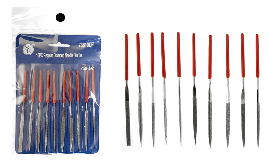 10-piece Dipped Handle Diamond Needle File set (2mmX100mmX 50mm)