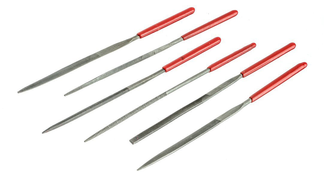 6-piece Fine Cut Needle File Set with Dipped Handle (2MM X 100MM)