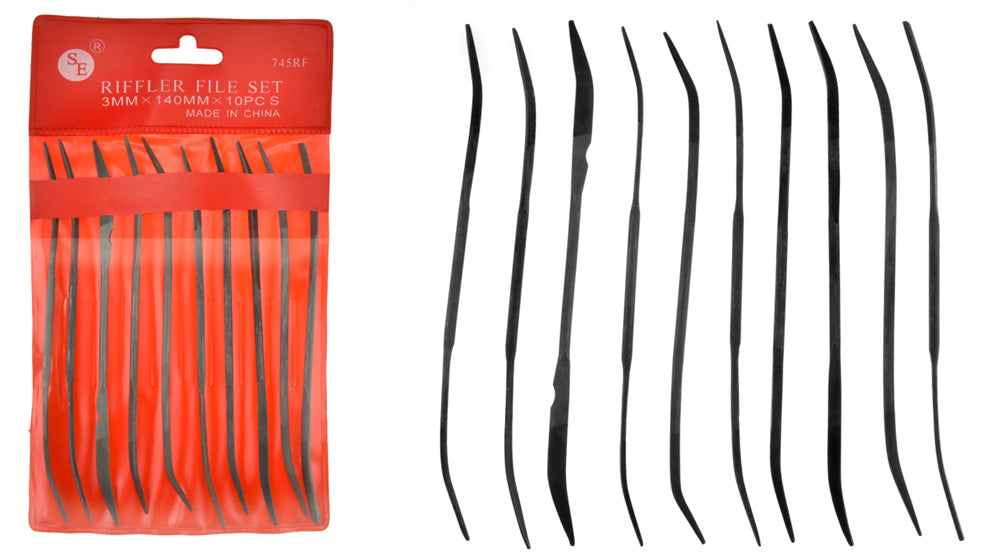 10-piece set of Double Ended Fine Cut Riffler File (3MM X 140MM)