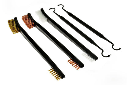 7"/5Pc Gun Rifle Pistol Cleaning Set (3 Brushes+2 Double Ended Picks)