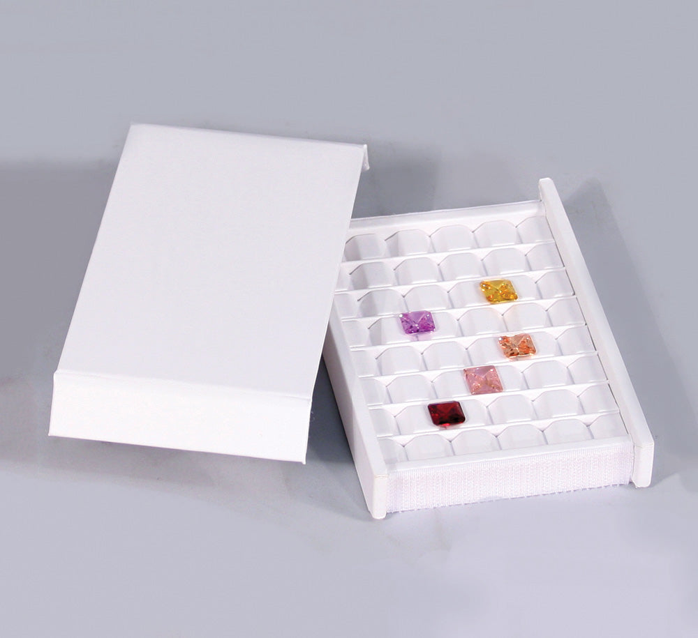 White Faux Leather Gemstone Tray — All White Faux Leather