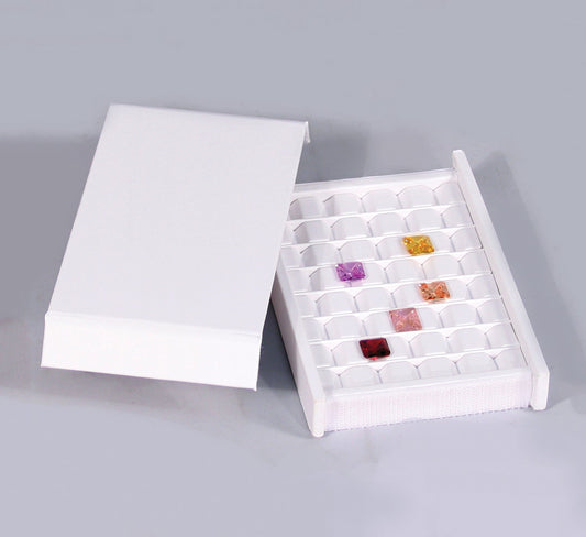 White Faux Leather Gemstone Tray — All White Faux Leather