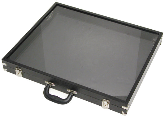 Single-Side Cases With Glass Top — Medium — 24 x 20 x 3" H — Black