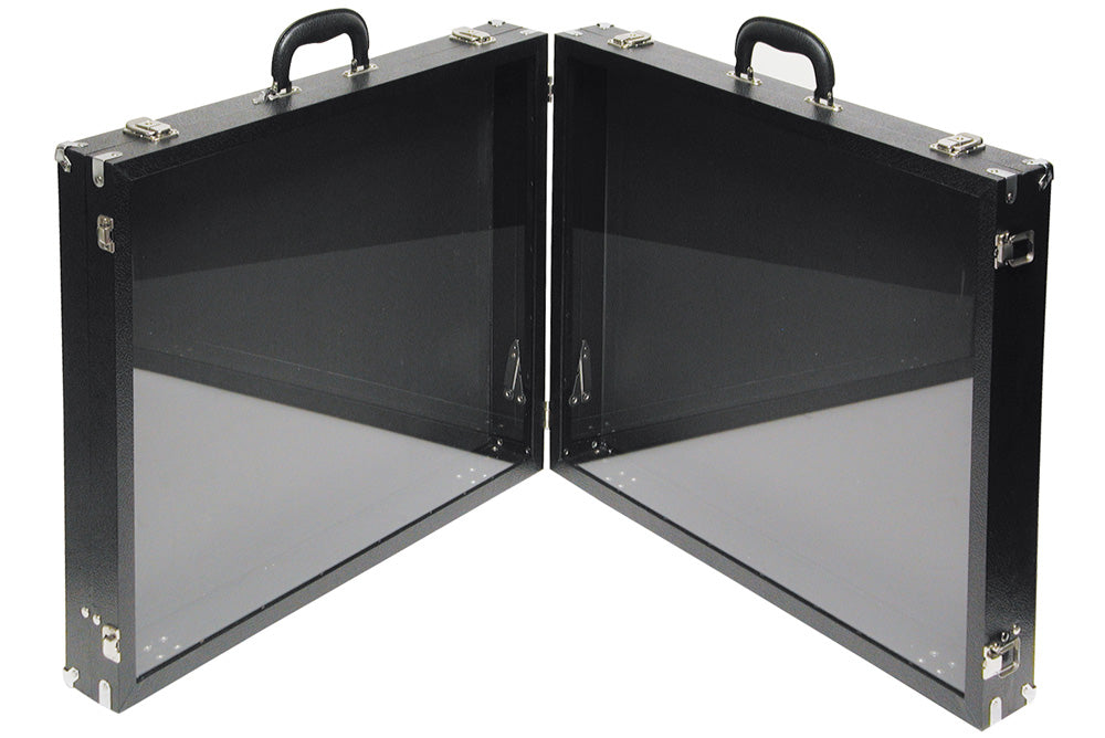 Glass-Top Double-Sided Cases — Medium — 24 x 20 x 3" H/side (61 x 51 x 8cm) — Black