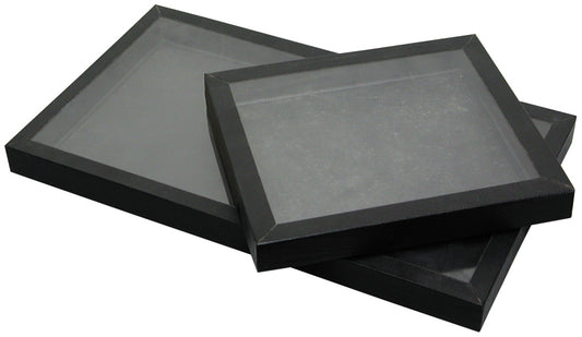 Acrylic Top Lid Cases — Half-Size — 8 3/4 x 7 3/4 x 1 1/4" H — Black