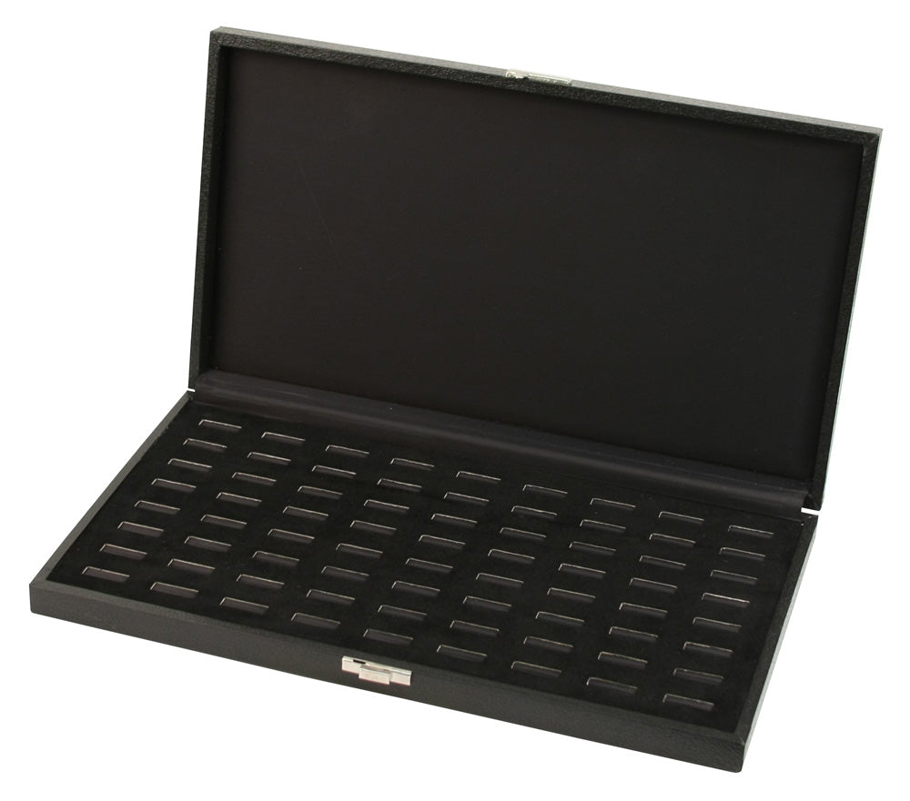 Slot Ring Tray Cases — 72-Ring Case — 14 3/4 x 8 1/4 x 1 5/8" H (375 x 208 x 42mm) — Black