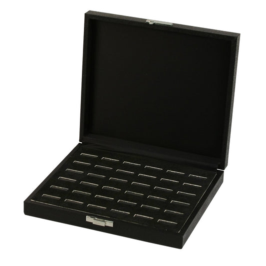 Slot Ring Tray Cases — 36-Ring Case — 8 1/4 x 7 3/8 x 1 5/8" H — Black