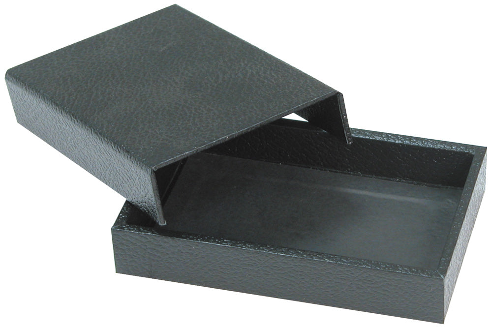 Black Leatherette Cases — F. 6 x 3 3/4 x 1 1/8" (15.2 x 9.5 x 3cm) — Detachable Lid — Magnetic