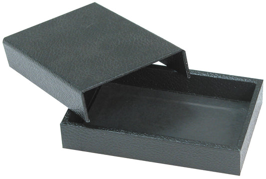 Black Leatherette Cases — F. 6 x 3 3/4 x 1 1/8" — Detachable Lid — Magnetic