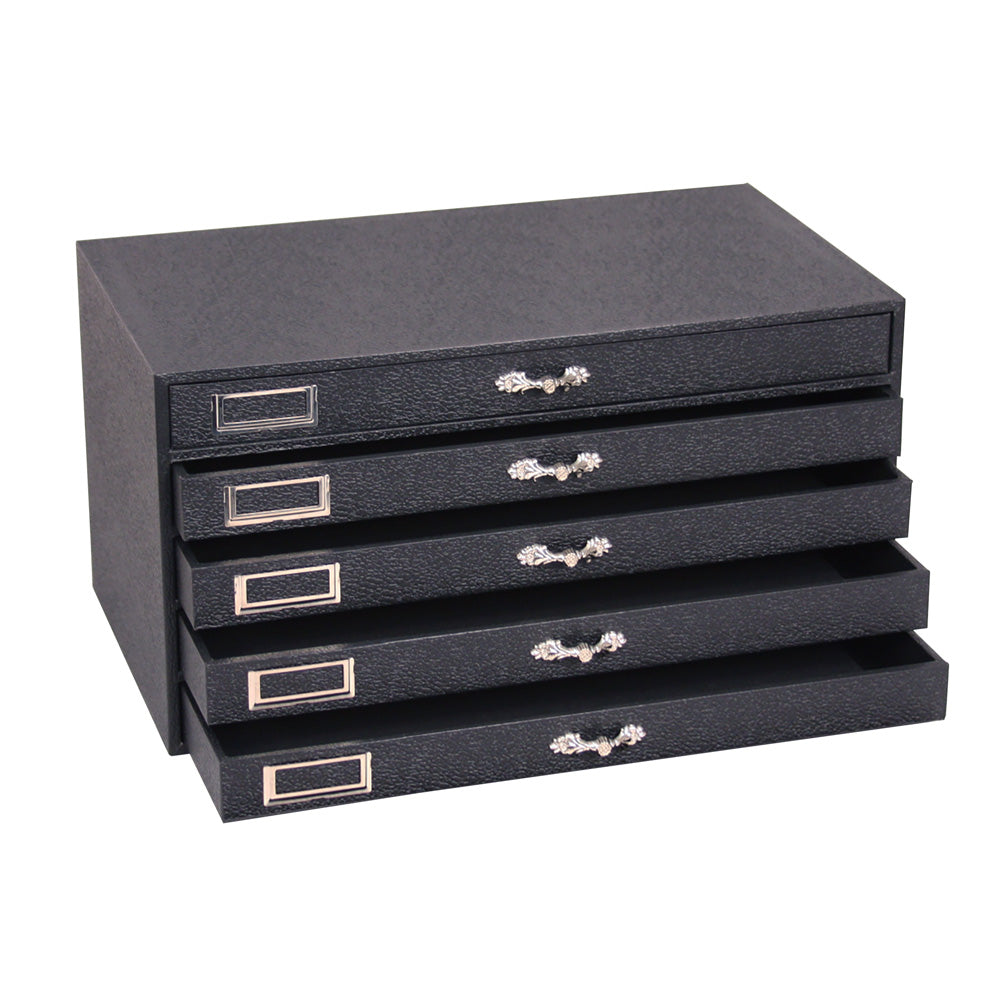 Storage Organizers — 5 Trays Case: 5 x 1 1/4" H Tray — Black